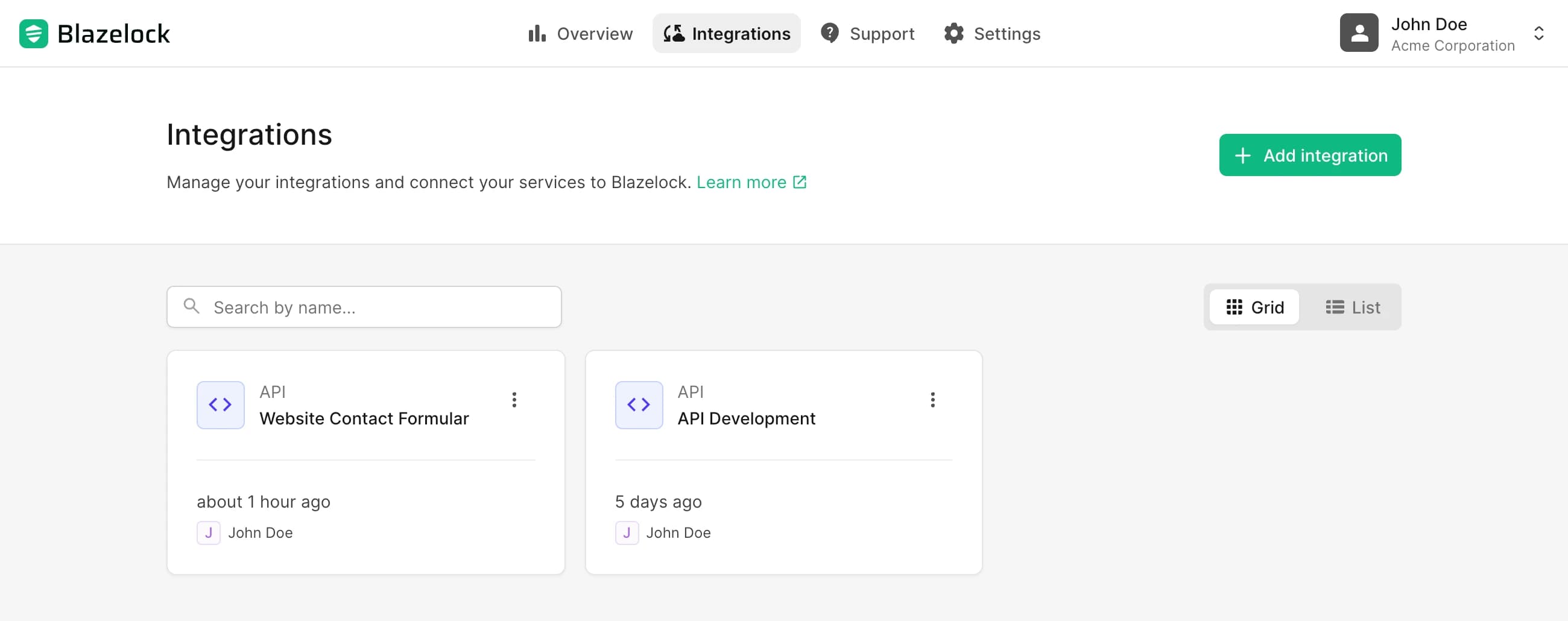 Übersicht der Anbindungen mit Suche