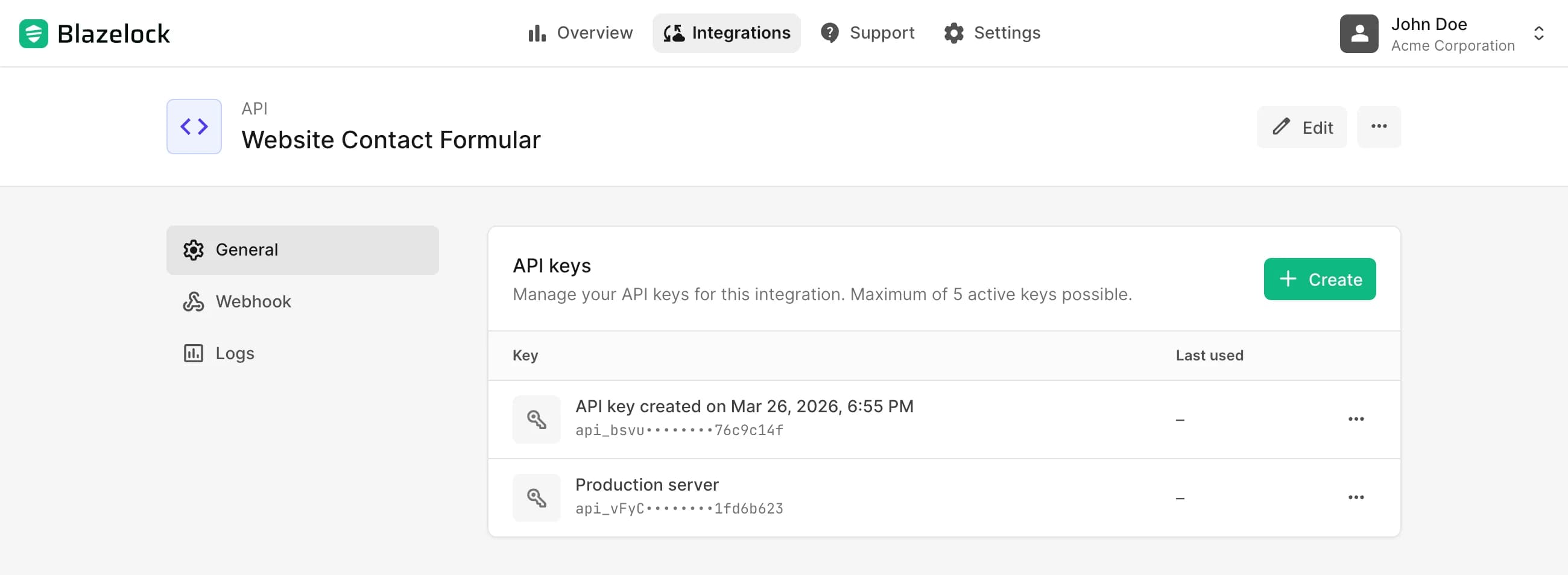 API keys overview